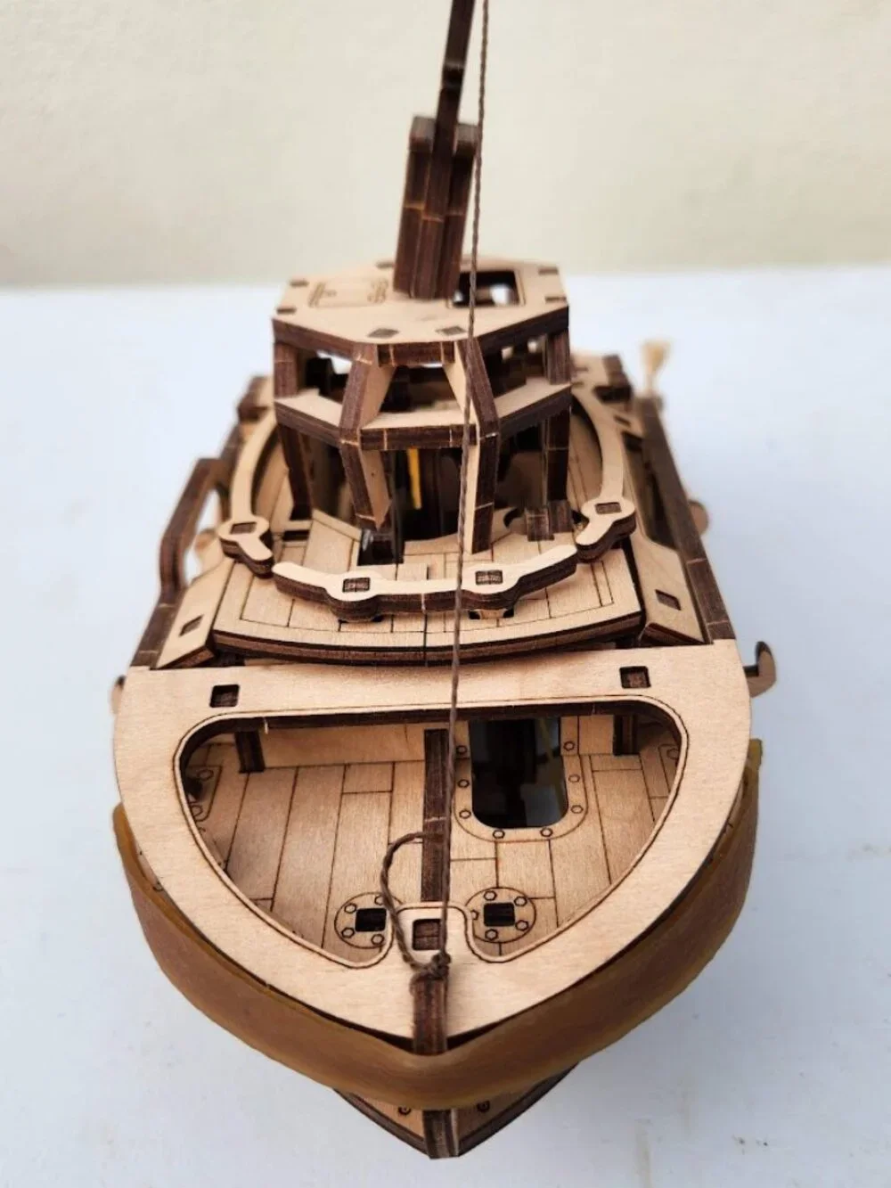 NEW Hand-Built Tug Boat Tugboat Wooden Nautical Decor Christmas Gift Built and r